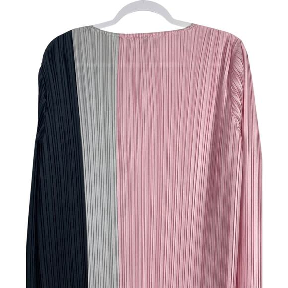 Ming Wang Colorblocked Knee-Length Dress Perfect Pink XL Beachy Artsy Boho Chic - Picture 10 of 14